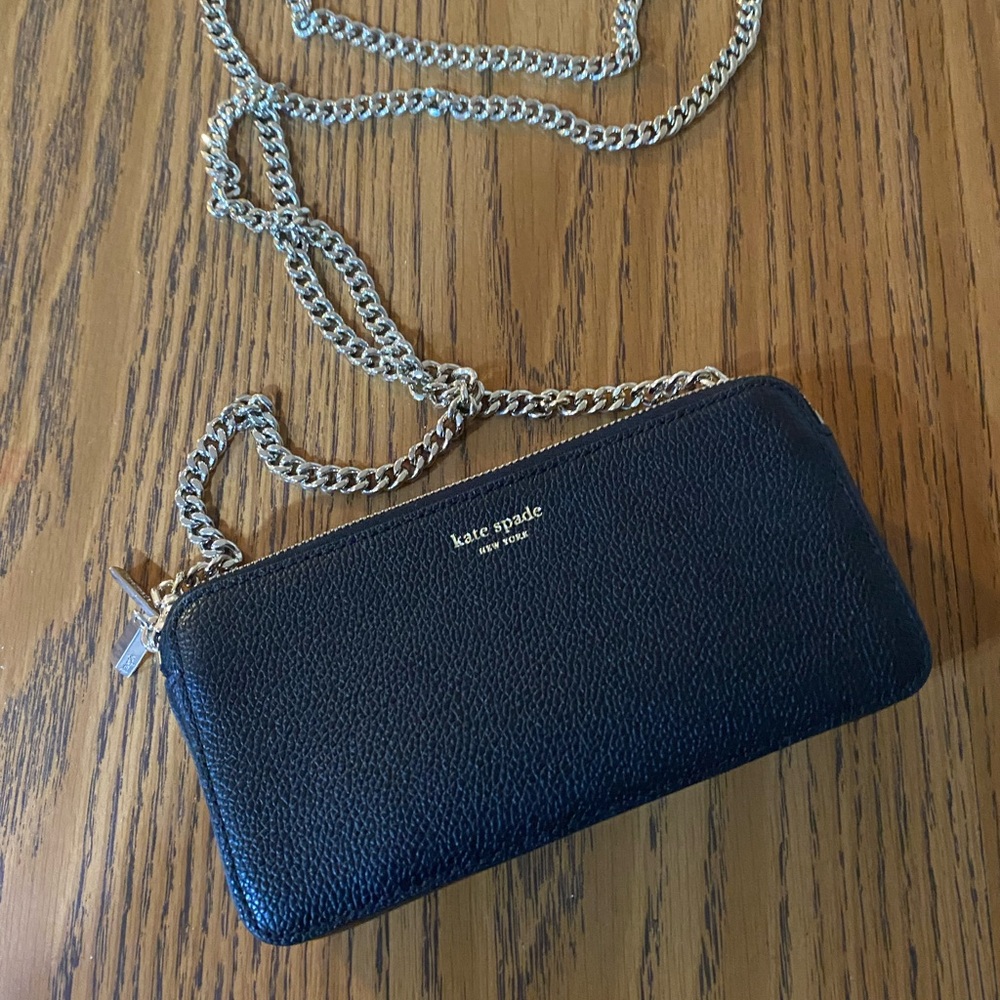 Kate Spade Black Clutch with Chain Strap